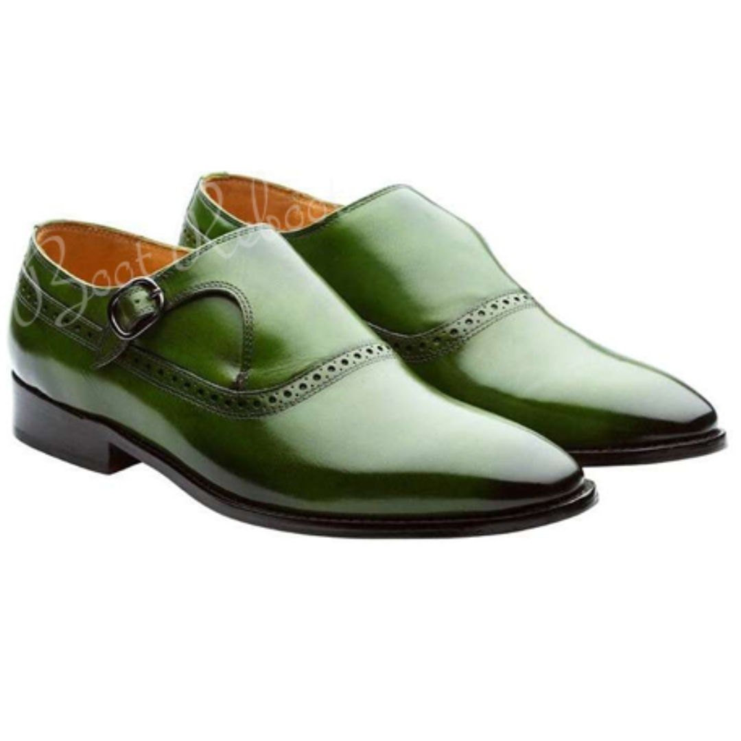 Leather Side Single Monks Shoes